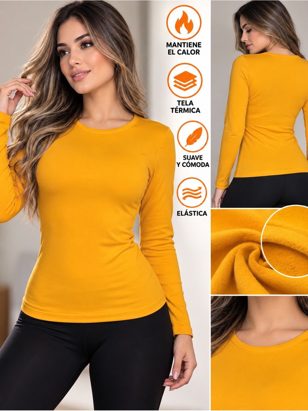 NWT Yellow Women's Thermal Top ONE SIZE